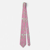 Moderne Polka Dot 02.Green. Roze BG Stropdas (Voorkant)