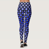 Moderne Polka Dot 2S Blauwe Gradient.01x4 Zwart BG Leggings (Achterkant)