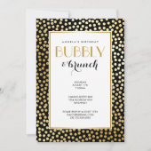 Moderne Polka Dot Patroon Zwart en Goud Kaart (Voorkant)