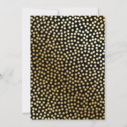 Moderne Polka Dot Patroon Zwart en Goud Kaart (Achterkant)