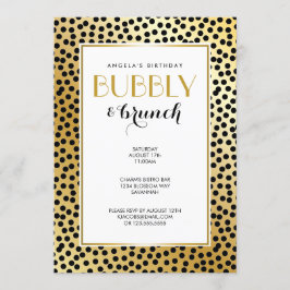 Moderne Polka Dot Patroon Zwart en Goud Kaart