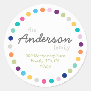 Moderne Polka Dots Adres Label Sticker