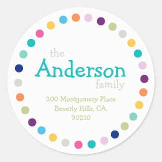 Moderne Polka Dots Adres Label Sticker