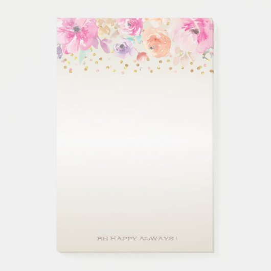 Moderne polka stippen, confetti, bloemen -Persoonl Post-it® Notes (Voorkant)