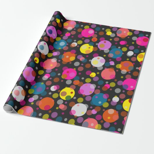 Moderne polka stippen stijl cadeaupapier (Uitgerold)