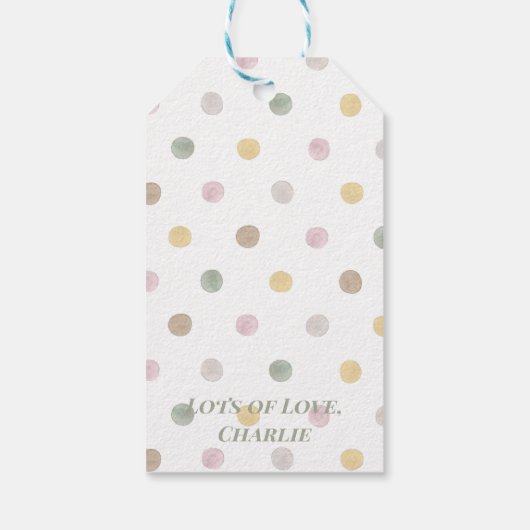 Moderne Polkadot cadeau Labels Cadeaulabel (Achterkant)