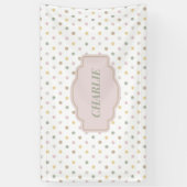 Moderne Polkadot naambanner Spandoek (Verticaal)