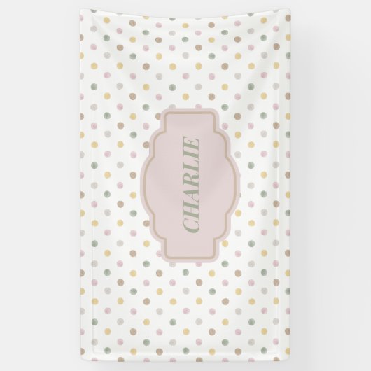 Moderne Polkadot naambanner Spandoek (Verticaal)