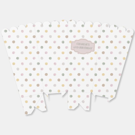 Moderne Polkadot Popcorn Box Bedankdoosjes (Ongevouwen)