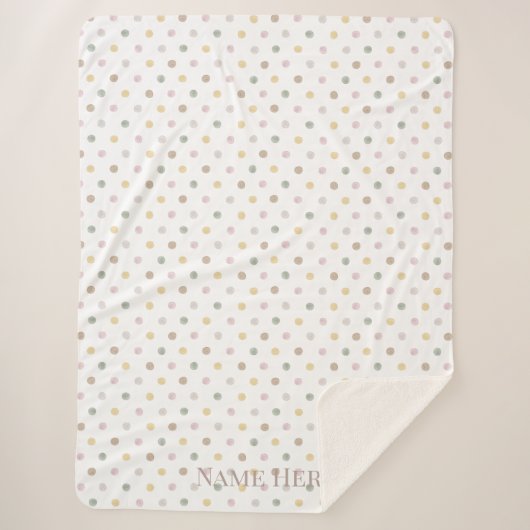 Moderne Polkadot Sherpa Blanket Sherpa Deken (Voorkant)