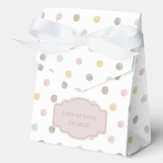 Moderne Polkadot voorkeur box tent Bedankdoosjes (Voorkant)