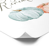 Moderne pomkin Gender onthullen Herfst Welkomstbor Poster (Hoek)