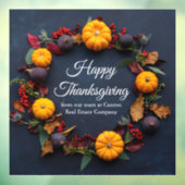 Moderne pomperkrans voor zakelijke Thanksgiving Raamsticker (Vel 3)