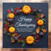 Moderne pomperkrans voor zakelijke Thanksgiving Raamsticker (Vel 2)