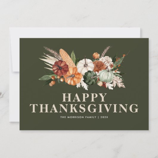 moderne pompoen blij deken feestdagenkaart (Voorkant)