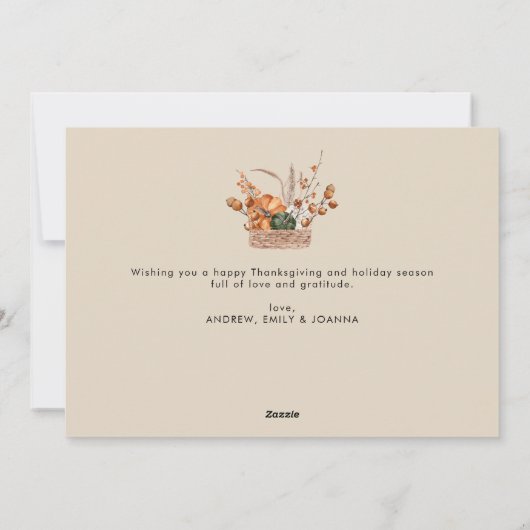 moderne pompoen blij deken feestdagenkaart (Achterkant)