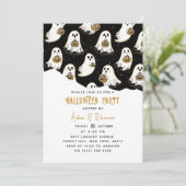 Moderne Pompoen & Geest Halloween Kaart (Staand voorkant)