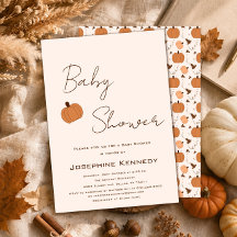 Moderne Pompoen Geslacht Neutrale Baby Shower