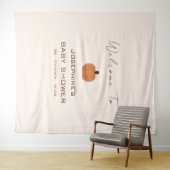 Moderne pompoen geslachtsneutrale babyshower achte wandkleed (In Situ (horizontaal))