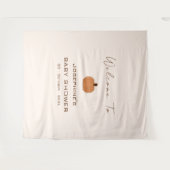 Moderne pompoen geslachtsneutrale babyshower achte wandkleed (Voorkant (horizontaal))