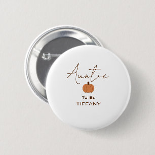 Moderne Pompoen Geslachtsonzijdige Tante-to-be Ronde Button 5,7 Cm