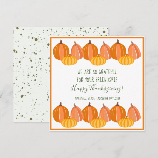 Moderne pompoen Happy Thanksgiving Feestdagenkaart (Voorkant / Achterkant)