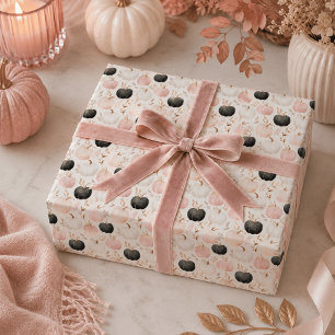Moderne Pompoen Monogram – Gepersonaliseerde Initi Cadeaupapier