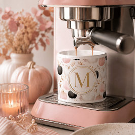 Moderne Pompoen Monogram – Gepersonaliseerde Initi Espresso Kop