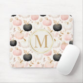 Moderne Pompoen Monogram – Gepersonaliseerde Initi Muismat (Met muis)