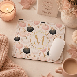 Moderne Pompoen Monogram – Gepersonaliseerde Initi Muismat