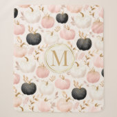 Moderne Pompoen Monogram – Persoonlijke Initiaal Sherpa Deken (Voorkant)