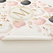 Moderne Pompoen Monogram – Persoonlijke Initiaal Sherpa Deken (3/4)