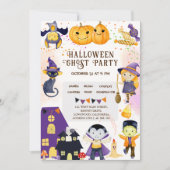 Moderne pompoen Paarse Sinaasappel Schattigee Kind Kaart (Voorkant)