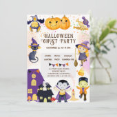 Moderne pompoen Paarse Sinaasappel Schattigee Kind Kaart (Staand voorkant)