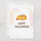 Moderne pompoen Paarse Sinaasappel Schattigee Kind Kaart (Achterkant)