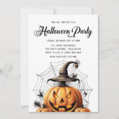 Moderne Pompoen Spinnen Volwassen Halloween Party Kaart (Voorkant)