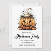 Moderne Pompoen Spinnen Volwassen Halloween Party Kaart (Voorkant)