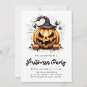Moderne Pompoen Spinnen Volwassen Halloween Party Kaart (Voorkant)