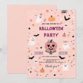 Moderne Pompoen Spinnen Volwassen Halloween Party Kaart (Voorkant / Achterkant)