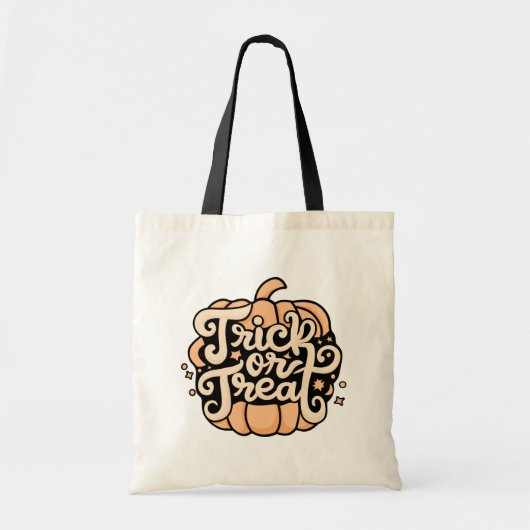 Moderne pompoen sterren Crescent Moon Trick or tre Tote Bag (Voorkant)