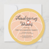 Moderne Pompoen Thanksgiving Dinner Kaart (Voorkant)
