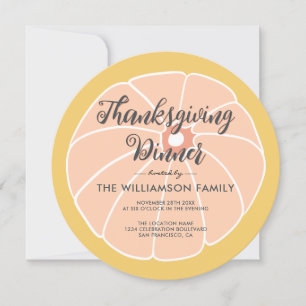 Moderne Pompoen Thanksgiving Dinner Kaart