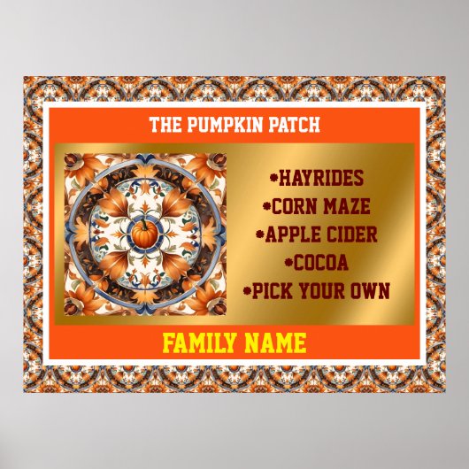 Moderne Pompoen Thanksgiving Herfst Collectie Poster (Voorkant)