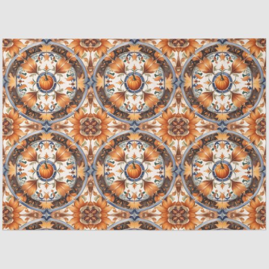 Moderne Pompoen Thanksgiving Herfst Collectie Tissuepapier (Voorkant)