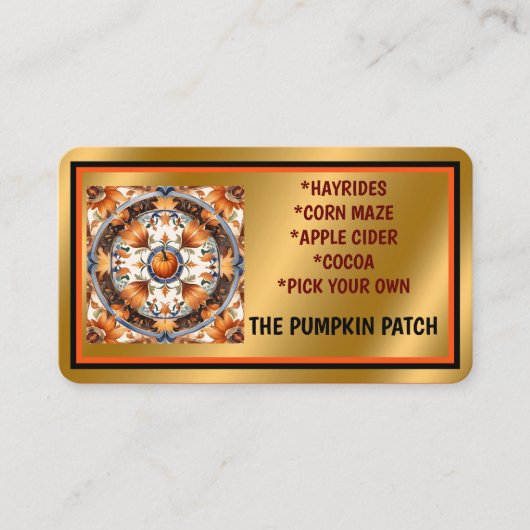 Moderne Pompoen Thanksgiving Herfst Collectie Visitekaartje (Voorkant)