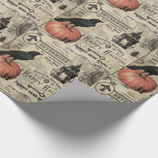 Moderne  pompoen van Halloween Cadeaupapier (Hoek)