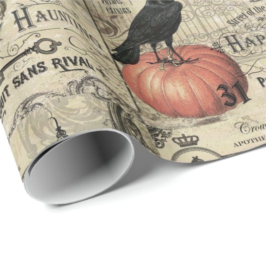 Moderne  pompoen van Halloween Cadeaupapier (Rol Hoek)