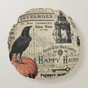 Moderne  pompoen van Halloween Rond Kussen