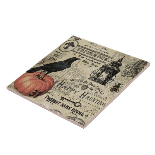 Moderne  pompoen van Halloween Tegeltje (Zijkant)