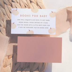 Moderne pompoenboeken voor baby baby shower informatiekaartje